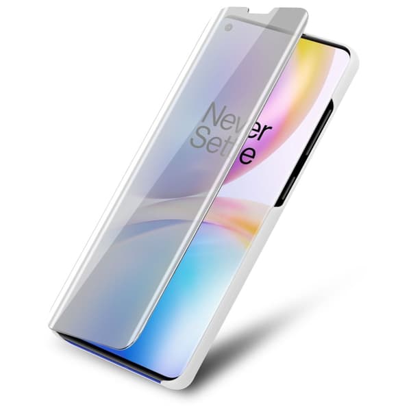 Etui for OnePlus 8 PRO Deksel Clear View Mirror Beskyttelsesetui med stativfunksjon 360 graders beskyttelse
