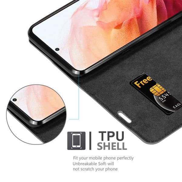Samsung Galaxy S21 5G Suojakotelo Suojakuori Lompakkokotelo Matkapuhelinkotelo jossa magneettisuljenta, jalusta-toiminto ja korttitasku