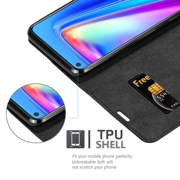 Lommebokdeksel til Realme 7 4G Deksel med magnetisk lukking, stativfunksjon og kortlomme