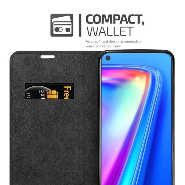 Lommebokdeksel til Realme 7 4G Deksel med magnetisk lukking, stativfunksjon og kortlomme