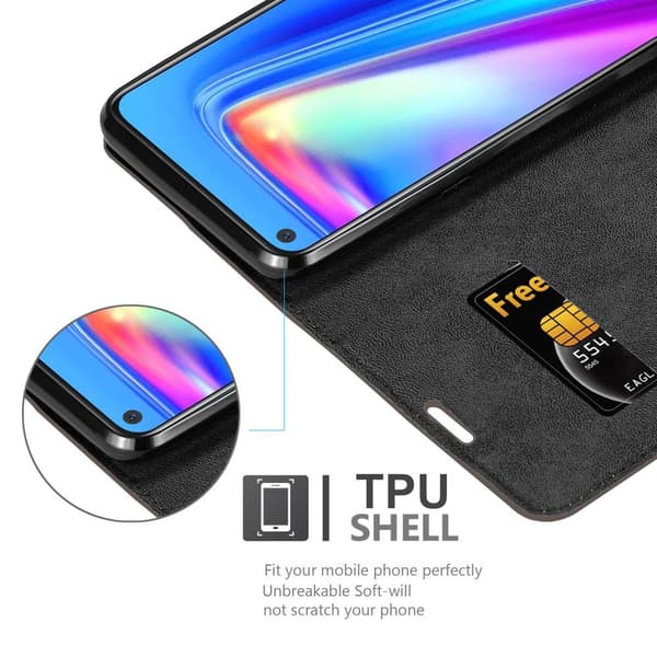 Lommebokdeksel til Realme 7 4G Deksel med magnetisk lukking, stativfunksjon og kortlomme