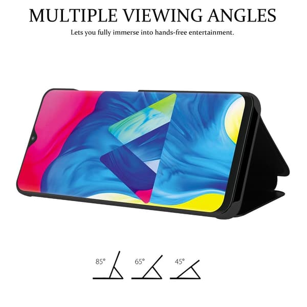 Etui for Samsung Galaxy A10 / M10 Deksel Clear View Mirror Beskyttelsesetui med stativfunksjon 360 graders beskyttelse