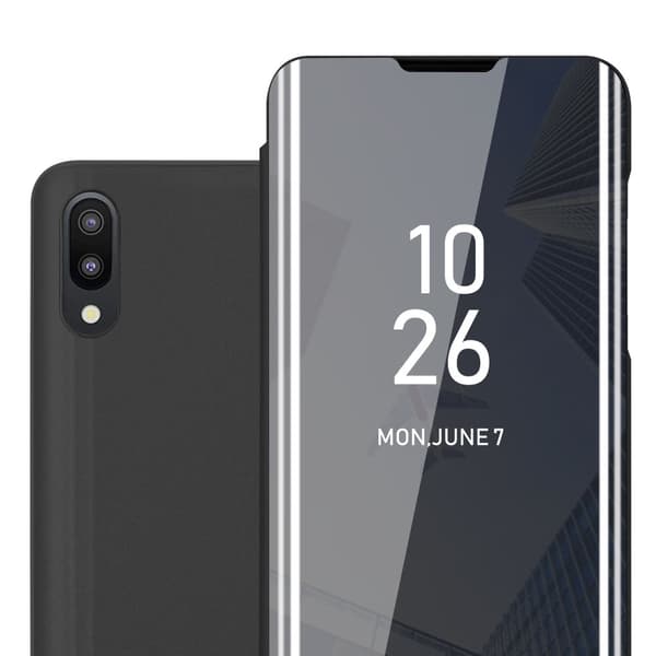 Etui for Samsung Galaxy A10 / M10 Deksel Clear View Mirror Beskyttelsesetui med stativfunksjon 360 graders beskyttelse