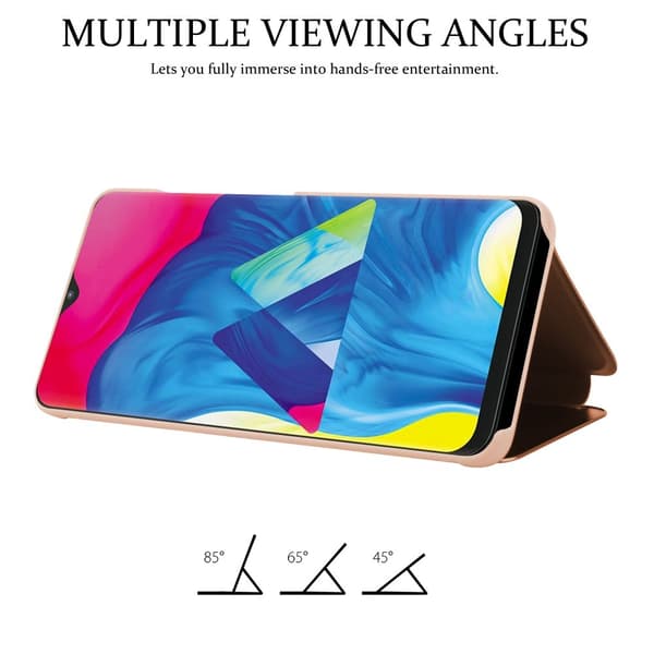 Etui for Samsung Galaxy A10 / M10 Deksel Clear View Mirror Beskyttelsesetui med stativfunksjon 360 graders beskyttelse