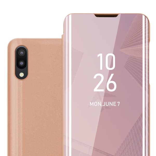 Etui for Samsung Galaxy A10 / M10 Deksel Clear View Mirror Beskyttelsesetui med stativfunksjon 360 graders beskyttelse