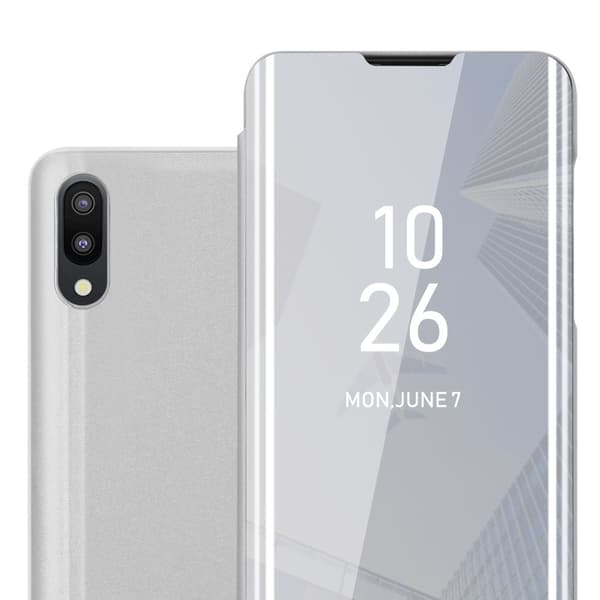Samsung Galaxy A10 / M10 Lompakkokotelo Matkapuhelinkotelo Suojakuori Clear View Mirror Suojakotelo jalusta toiminto 360 asteen suojaus