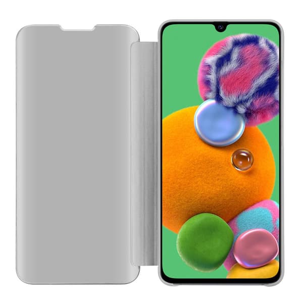 Samsung Galaxy A90 5G Skal Plånboksfodral Clear View Mirror Skyddsomslag med standfunktion 360 graders skydd