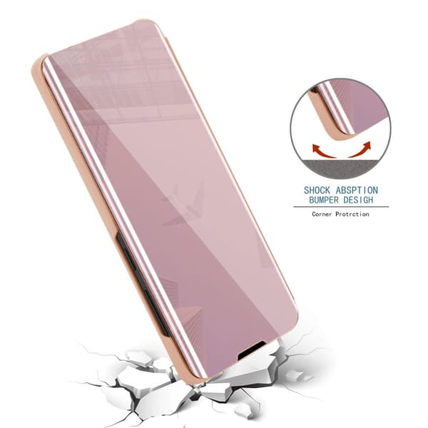 OnePlus 7T Skal Plånboksfodral Clear View Mirror Skyddsomslag med standfunktion 360 graders skydd