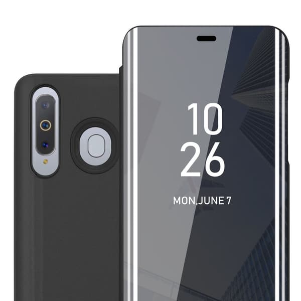 Etui for Samsung Galaxy A8s Deksel Clear View Mirror Beskyttelsesetui med stativfunksjon 360 graders beskyttelse
