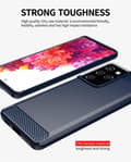 Miniatyrbild 4 av 7: Samsung Galaxy S21 ULTRA Skal Fodral av flexibelt TPU-silikon i rostfritt stål-kolfiber-look Skyddsfodral
