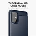 Miniatyrbilde 3 av 7: Deksel til Samsung Galaxy S20 Beskyttelsesdeksel av fleksibelt TPU-silikon i rustfritt stål-karbonfiberutseende