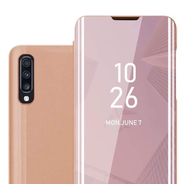 Etui for Samsung Galaxy A70 / A70s Deksel Clear View Mirror Beskyttelsesetui med stativfunksjon 360 graders beskyttelse