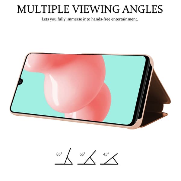Samsung Galaxy A41 Skal Plånboksfodral Clear View Mirror Skyddsomslag med standfunktion 360 graders skydd