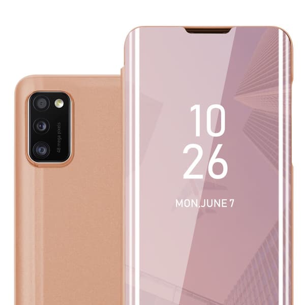 Samsung Galaxy A41 Skal Plånboksfodral Clear View Mirror Skyddsomslag med standfunktion 360 graders skydd
