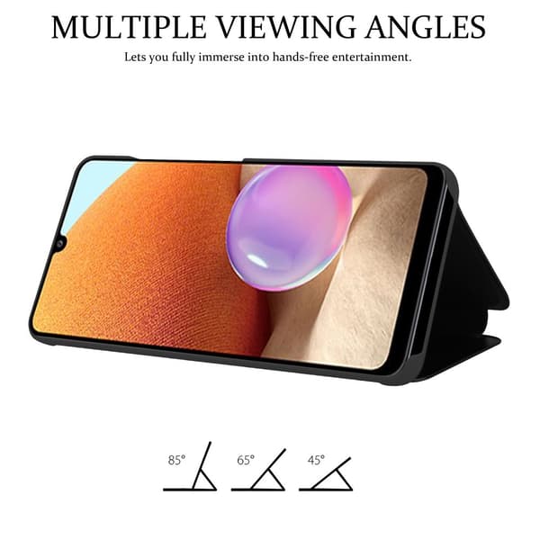 Samsung Galaxy A32 4G Skal Plånboksfodral Clear View Mirror Skyddsomslag med standfunktion 360 graders skydd