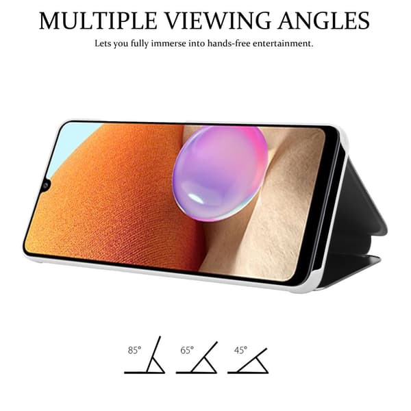 Samsung Galaxy A32 4G Skal Plånboksfodral Clear View Mirror Skyddsomslag med standfunktion 360 graders skydd