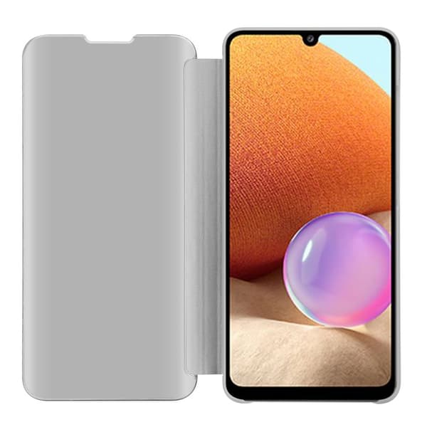 Etui for Samsung Galaxy A32 4G Deksel Clear View Mirror Beskyttelsesetui med stativfunksjon 360 graders beskyttelse