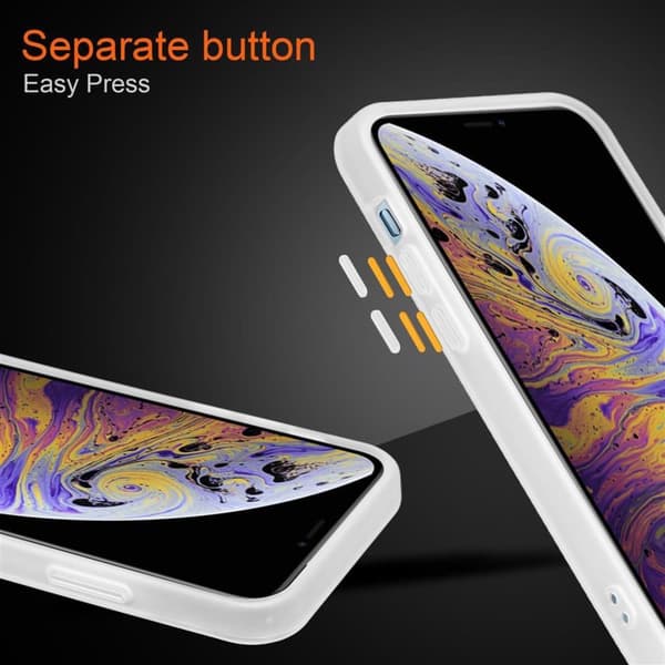 Deksel for iPhone XS MAX med TPU-silikon på innsiden og matt plast på baksiden