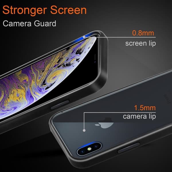 Deksel for iPhone XS MAX med TPU-silikon på innsiden og matt plast på baksiden
