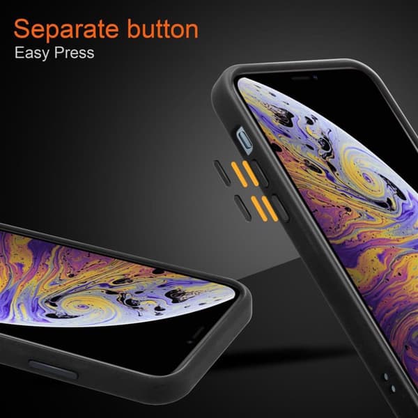 Deksel for iPhone XS MAX med TPU-silikon på innsiden og matt plast på baksiden