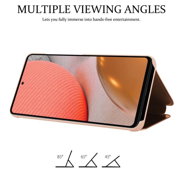 Samsung Galaxy A72 4G / 5G Skal Plånboksfodral Clear View Mirror Skyddsomslag med standfunktion 360 graders skydd