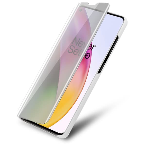 OnePlus 8 Skal Plånboksfodral Clear View Mirror Skyddsomslag med standfunktion 360 graders skydd