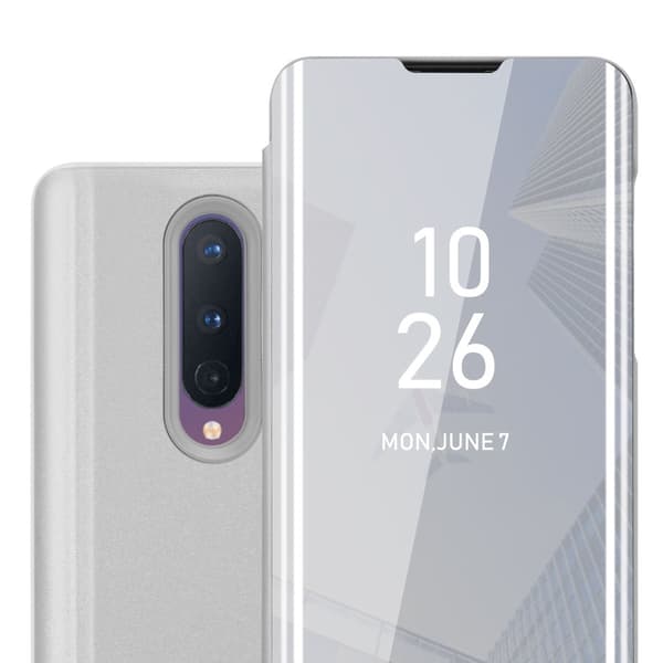 OnePlus 8 Skal Plånboksfodral Clear View Mirror Skyddsomslag med standfunktion 360 graders skydd