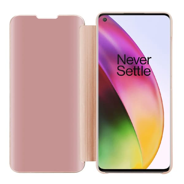 OnePlus 8 Lompakkokotelo Matkapuhelinkotelo Suojakuori Clear View Mirror Suojakotelo jalusta toiminto 360 asteen suojaus