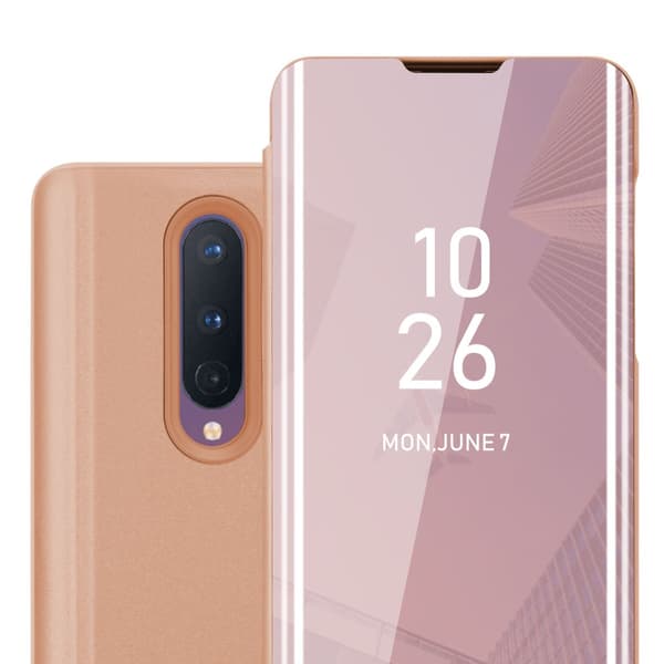 OnePlus 8 Lompakkokotelo Matkapuhelinkotelo Suojakuori Clear View Mirror Suojakotelo jalusta toiminto 360 asteen suojaus