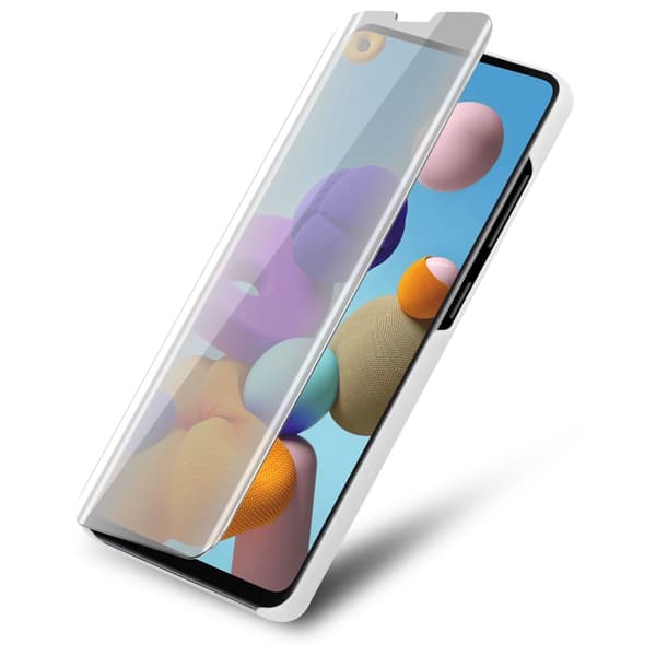 Etui for Samsung Galaxy A21s Deksel Clear View Mirror Beskyttelsesetui med stativfunksjon 360 graders beskyttelse