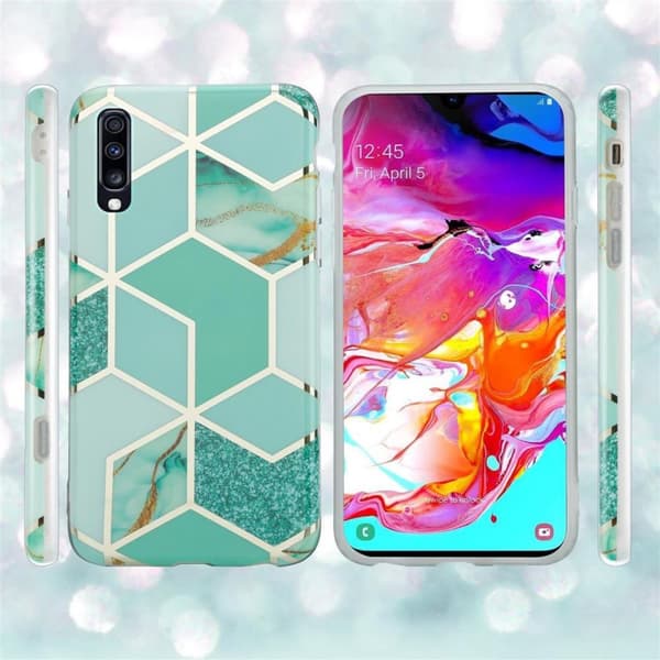 Lommebokdeksel til Samsung Galaxy A70 / A70s Deksel av TPU-silikon med mosaikkmønster