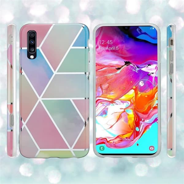 Lommebokdeksel til Samsung Galaxy A70 / A70s Deksel av TPU-silikon med mosaikkmønster