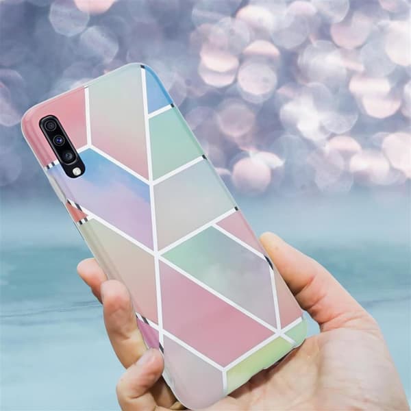 Lommebokdeksel til Samsung Galaxy A70 / A70s Deksel av TPU-silikon med mosaikkmønster