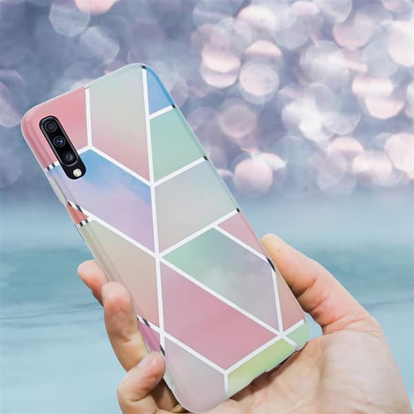 Lommebokdeksel til Samsung Galaxy A70 / A70s Deksel av TPU-silikon med mosaikkmønster