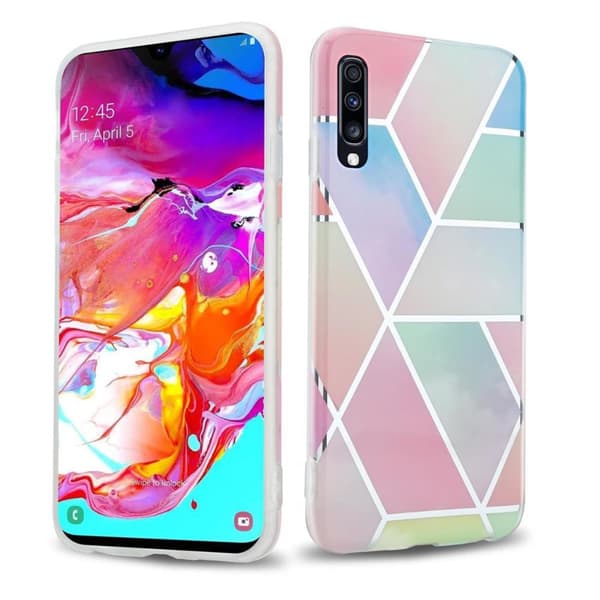 Lommebokdeksel til Samsung Galaxy A70 / A70s Deksel av TPU-silikon med mosaikkmønster