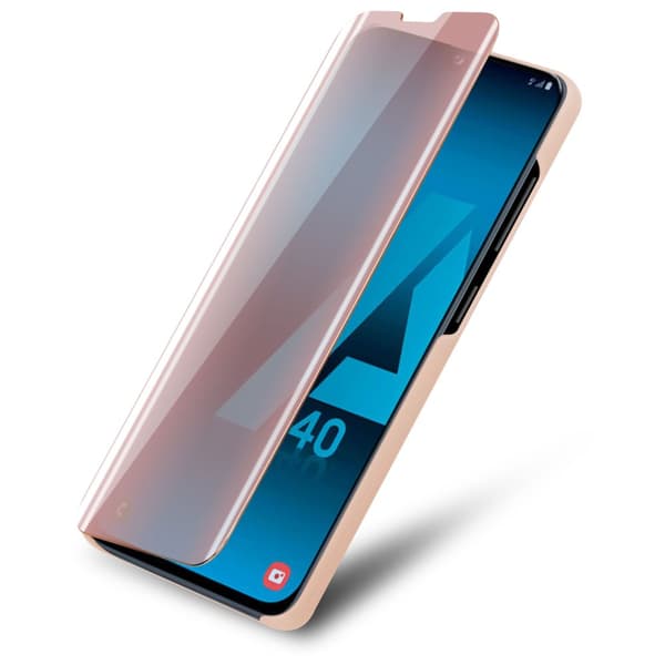 Samsung Galaxy A40 Skal Plånboksfodral Clear View Mirror Skyddsomslag med standfunktion 360 graders skydd