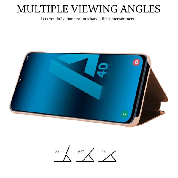 Samsung Galaxy A40 Skal Plånboksfodral Clear View Mirror Skyddsomslag med standfunktion 360 graders skydd