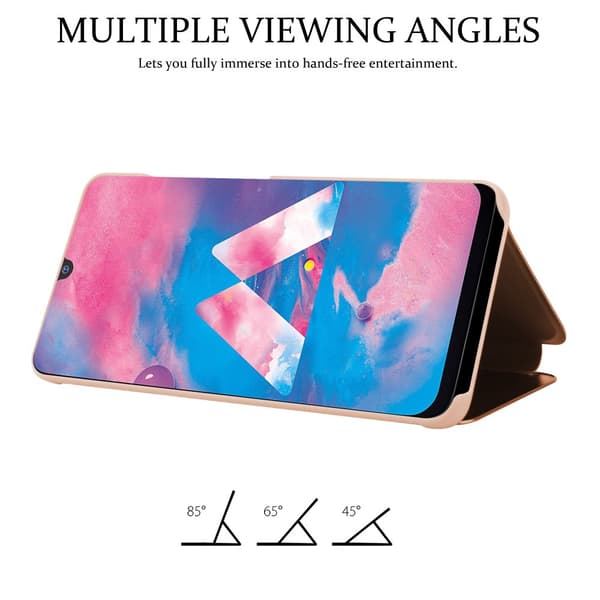 Samsung Galaxy M30 / A40s Skal Plånboksfodral Clear View Mirror Skyddsomslag med standfunktion 360 graders skydd