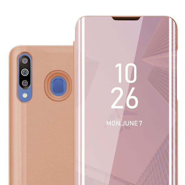 Samsung Galaxy M30 / A40s Skal Plånboksfodral Clear View Mirror Skyddsomslag med standfunktion 360 graders skydd