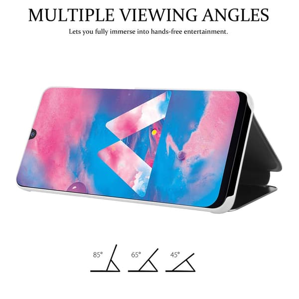 Samsung Galaxy M30 / A40s Skal Plånboksfodral Clear View Mirror Skyddsomslag med standfunktion 360 graders skydd