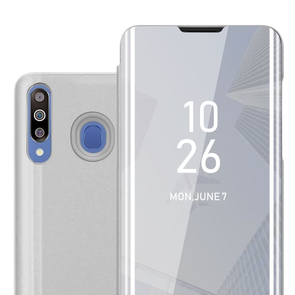 Samsung Galaxy M30 / A40s Skal Plånboksfodral Clear View Mirror Skyddsomslag med standfunktion 360 graders skydd