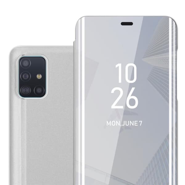 Samsung Galaxy A51 4G / M40s Skal Plånboksfodral Clear View Mirror Skyddsomslag med standfunktion 360 graders skydd