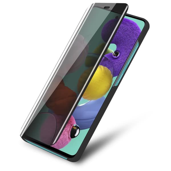 Etui for Samsung Galaxy A51 4G / M40s Deksel Clear View Mirror Beskyttelsesetui med stativfunksjon 360 graders beskyttelse