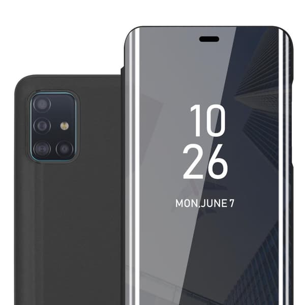 Etui for Samsung Galaxy A51 4G / M40s Deksel Clear View Mirror Beskyttelsesetui med stativfunksjon 360 graders beskyttelse