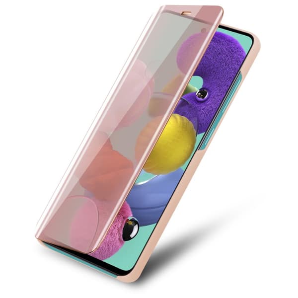 Etui for Samsung Galaxy A51 4G / M40s Deksel Clear View Mirror Beskyttelsesetui med stativfunksjon 360 graders beskyttelse