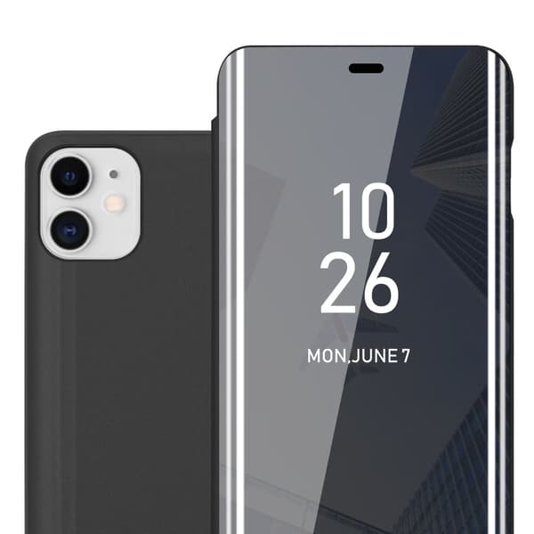 iPhone 11 Skal Plånboksfodral Clear View Mirror Skyddsomslag med standfunktion 360 graders skydd