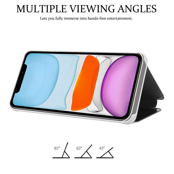 iPhone 11 Skal Plånboksfodral Clear View Mirror Skyddsomslag med standfunktion 360 graders skydd