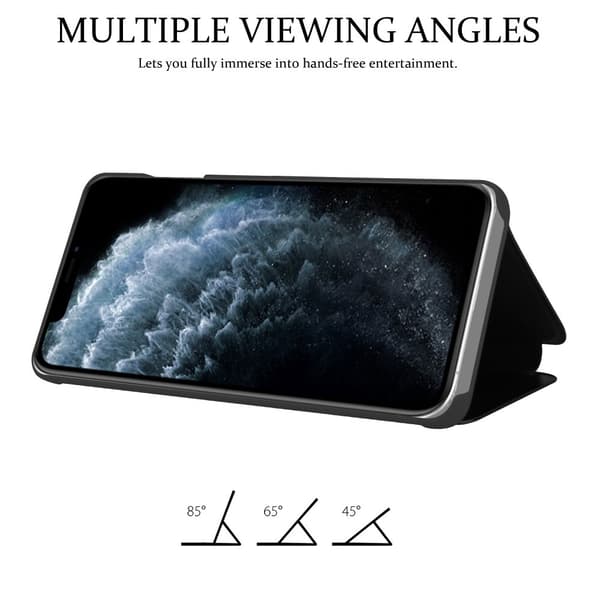Etui for iPhone 11 PRO Deksel Clear View Mirror Beskyttelsesetui med stativfunksjon 360 graders beskyttelse