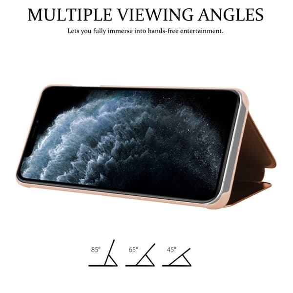 Etui for iPhone 11 PRO Deksel Clear View Mirror Beskyttelsesetui med stativfunksjon 360 graders beskyttelse