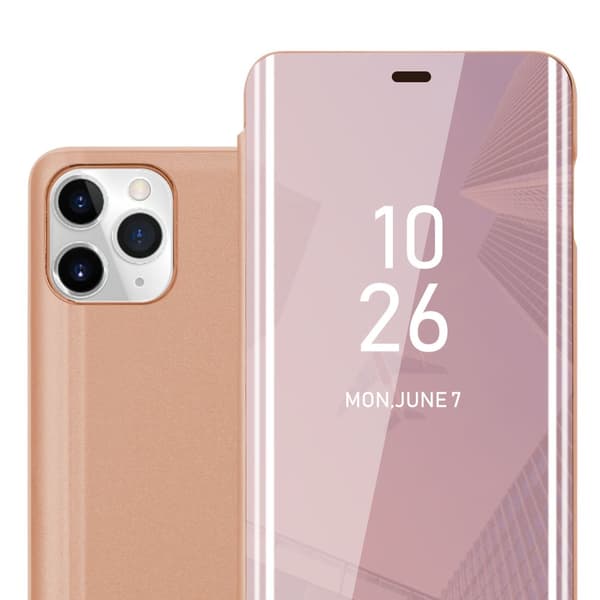 Etui for iPhone 11 PRO Deksel Clear View Mirror Beskyttelsesetui med stativfunksjon 360 graders beskyttelse